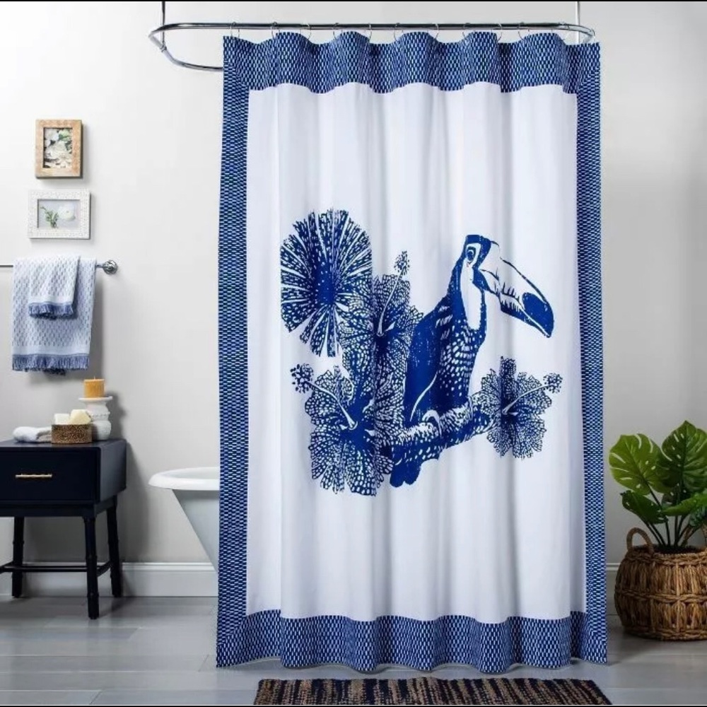 🆕 OPALHOUSE Cotton Toucan 🐦 Shower Curtain 72x72